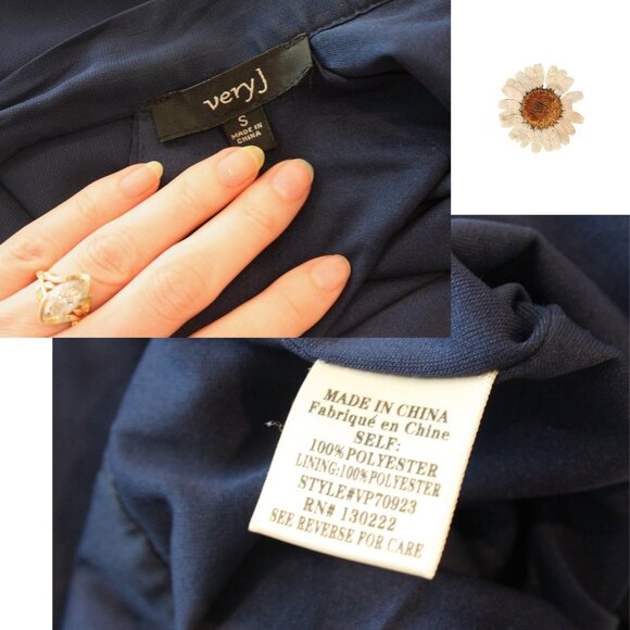 Bell Sleeve Navy Chiffon Romper - Picture 3 of 3